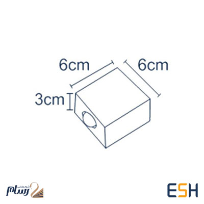 چراغ دکوراتیو مربعی یکطرفه رسام کد RL201-1