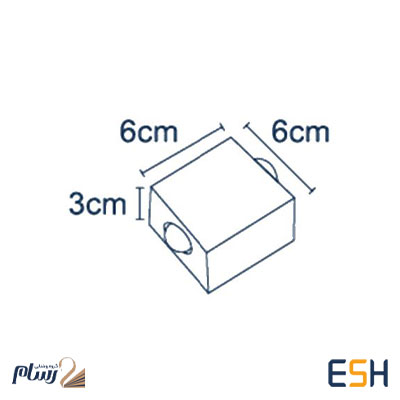چراغ دکوراتیو مربعی دوطرفه رسام کد RL201-2